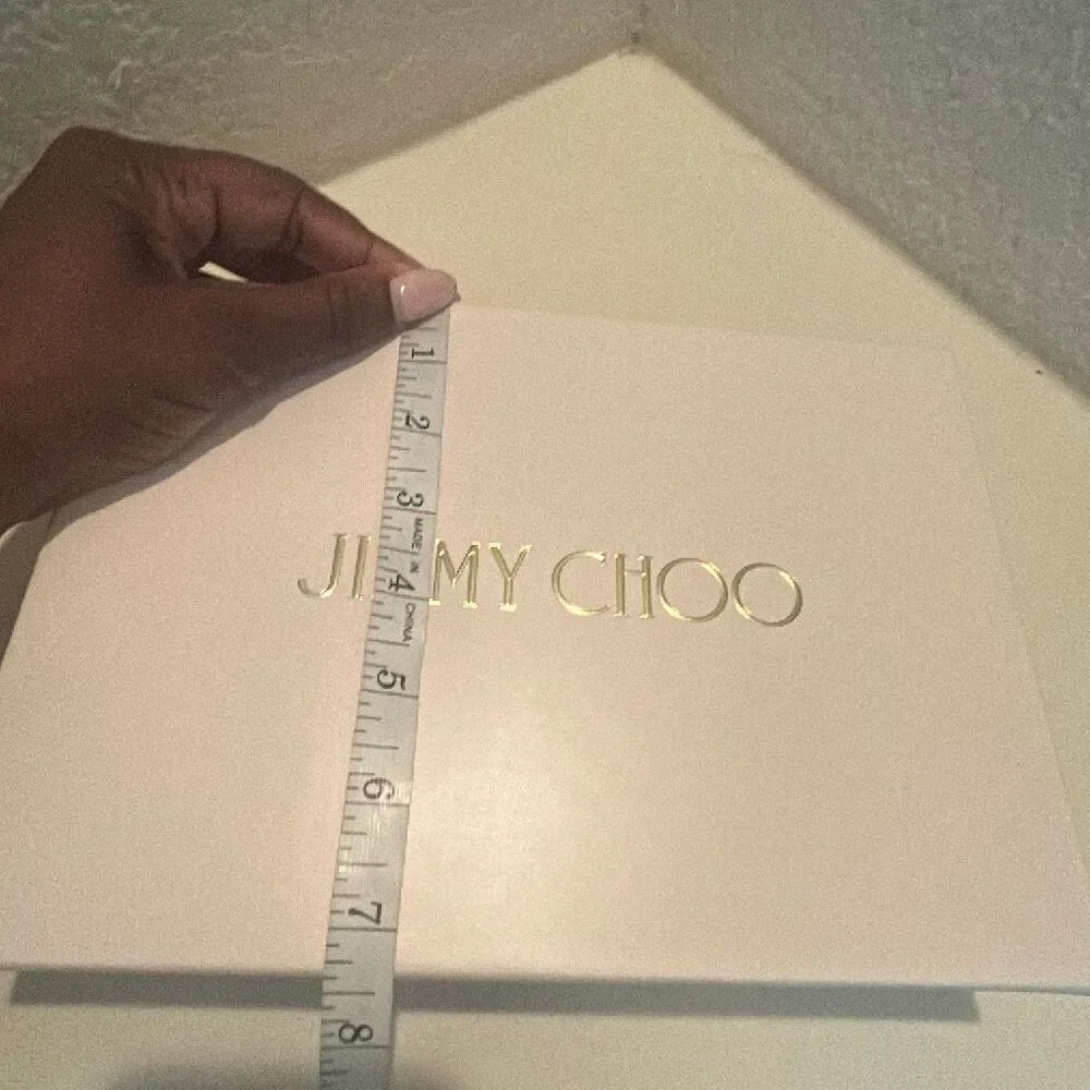 Jimmy Choo Medium Gift Box White Gold Logo Luxury Storage Home Decor Display
